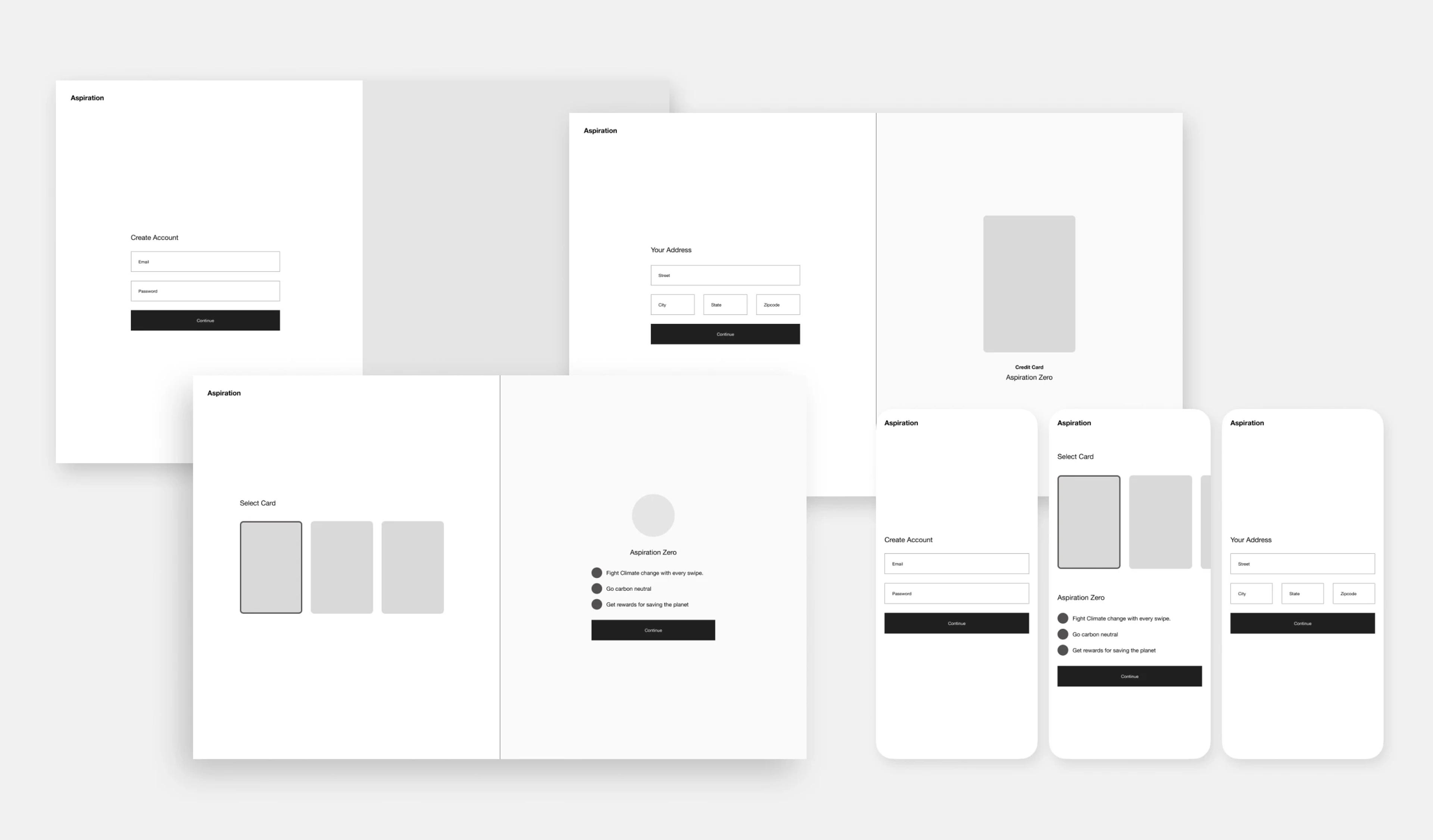 Zero wireframes